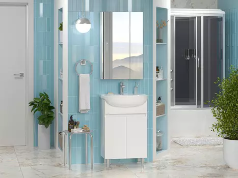 Мебель для ванной комнаты Misty Элегия 55 см напольная, белая