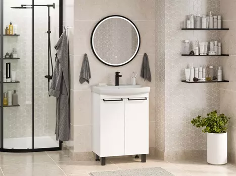 Мебель для ванной комнаты Misty Клермонт 60 см напольная, белая