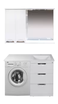 Мебель для ванной комнаты Misty Куба 120 см напольная, белая