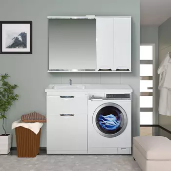 Мебель для ванной комнаты Misty Куба 120 см напольная, белая