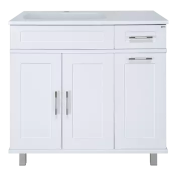 Мебель для ванной комнаты Misty Купер 90 см напольная, белая