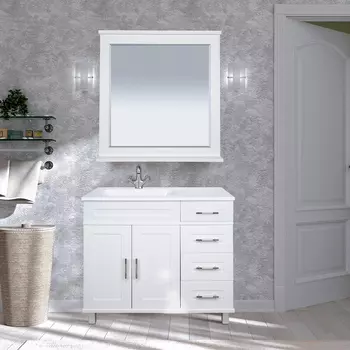 Мебель для ванной комнаты Misty Купер 90 см напольная, белая