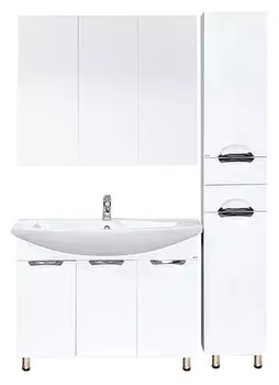 Мебель для ванной комнаты Misty Лаванда 105 см напольная, белая