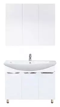Мебель для ванной комнаты Misty Лаванда 80 см напольная, белая