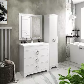 Мебель для ванной комнаты Misty Лейла 60 см напольная, белая