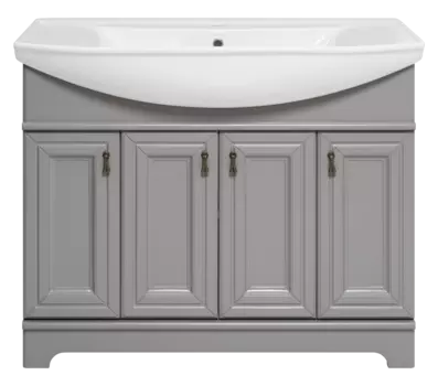 Мебель для ванной комнаты Misty Лувр 105 см напольная, серая