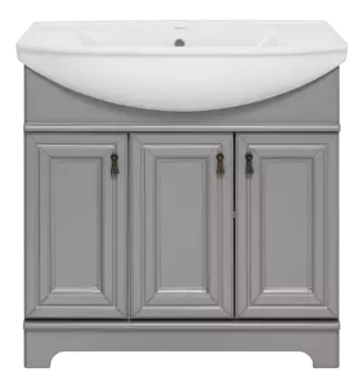 Мебель для ванной комнаты Misty Лувр 85 см напольная, серая