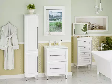 Мебель для ванной комнаты Misty Марта 60 см напольная, белая