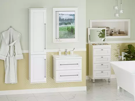 Мебель для ванной комнаты Misty Марта 60 см подвесная, белая