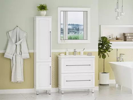 Мебель для ванной комнаты Misty Марта 80 см напольная, белая