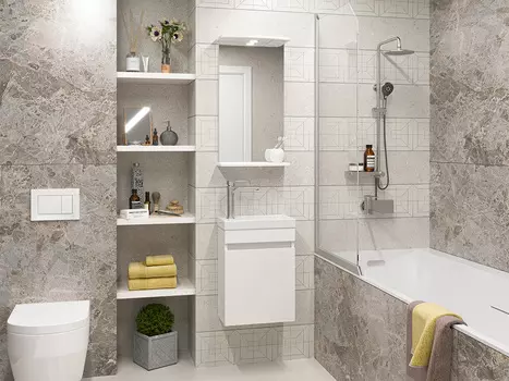 Мебель для ванной комнаты Misty Мини 40 см подвесная, белая