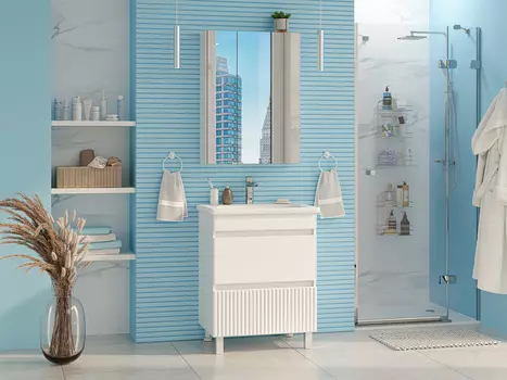 Мебель для ванной комнаты Misty Мира 65 см напольная, белая