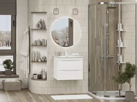 Мебель для ванной комнаты Misty Мираж 60 см подвесная, белая