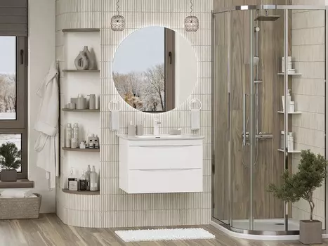 Мебель для ванной комнаты Misty Мираж 70 см подвесная, белая