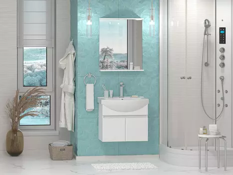 Мебель для ванной комнаты Misty Монро 65 см подвесная, белая