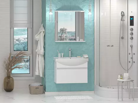 Мебель для ванной комнаты Misty Монро 75 см подвесная, белая