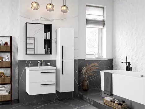 Мебель для ванной комнаты Misty Ненси 60 см подвесная, белая