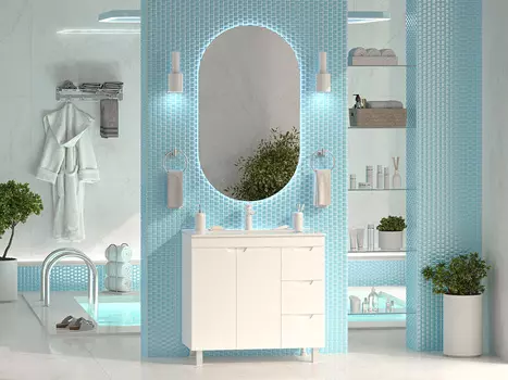 Мебель для ванной комнаты Misty Оптима 90 см напольная, белая