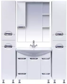 Мебель для ванной комнаты Misty Орхидея 85 см напольная, белая