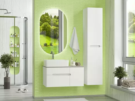 Мебель для ванной комнаты Misty Роял 79 см подвесная, белая