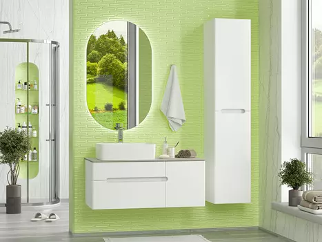 Мебель для ванной комнаты Misty Роял 99 см подвесная, белая