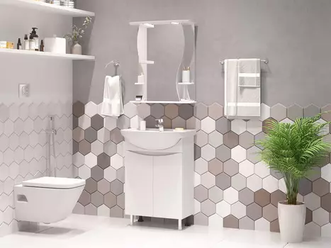 Мебель для ванной комнаты Misty Смайл 60 см напольная, белая