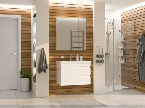 Мебель для ванной комнаты Misty Софт 75 см подвесная, белая