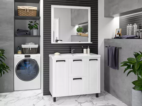 Мебель для ванной комнаты Misty Спарта 100 см напольная, белая