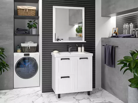 Мебель для ванной комнаты Misty Спарта 80 см напольная, белая