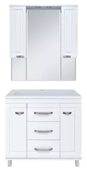 Мебель для ванной комнаты Misty Терра 90 см напольная, белая