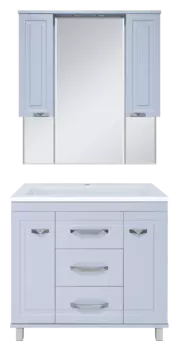 Мебель для ванной комнаты Misty Терра 90 см напольная, серая