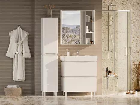 Мебель для ванной комнаты Misty Венера 80 см напольная, белая