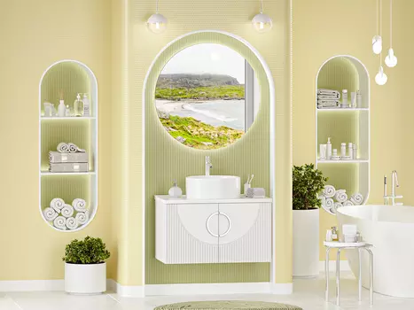 Мебель для ванной комнаты Misty Ярина 79 см подвесная, белая