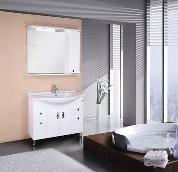 Мебель для ванной комнаты Onika Эльбрус 90 см напольная с ящиками и дверцами, белая