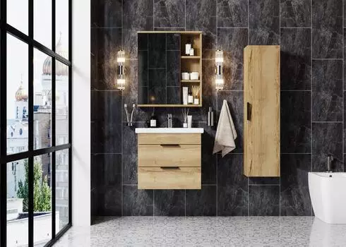 Мебель для ванной комнаты Onika Легран 71 см подвесная, 2 ящика, дуб