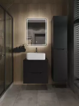 Мебель для ванной комнаты Orange Line 60 см черная матовая