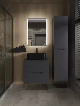 Мебель для ванной комнаты Orange Line 60 см графит матовый