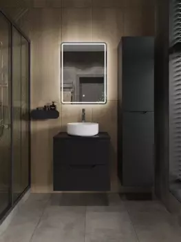 Мебель для ванной комнаты Orange Line 60 см черная матовая