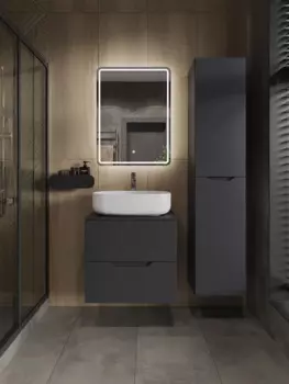 Мебель для ванной комнаты Orange Line 60 см графит матовый