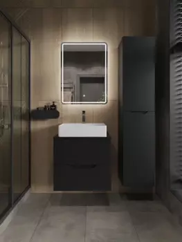 Мебель для ванной комнаты Orange Line 60 см черная матовая