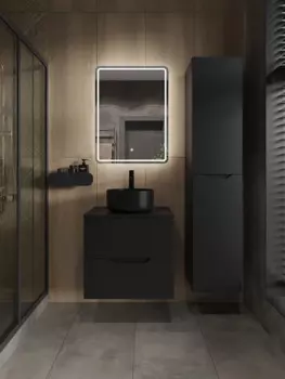 Мебель для ванной комнаты Orange Line 60 см черная матовая