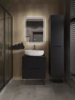 Мебель для ванной комнаты Orange Line 60 см черная матовая