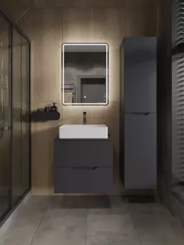 Мебель для ванной комнаты Orange Line 60 см графит матовый