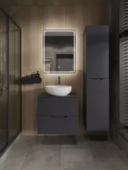 Мебель для ванной комнаты Orange Line 60 см графит матовый