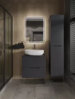 Мебель для ванной комнаты Orange Line 60 см графит матовый