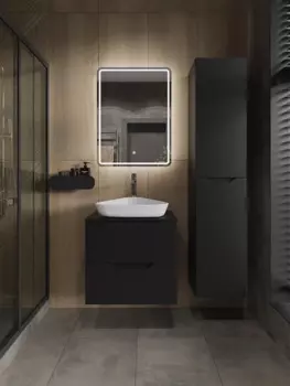 Мебель для ванной комнаты Orange Line 60 см черная матовая