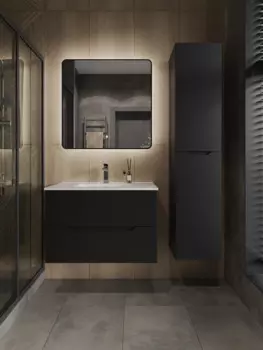 Мебель для ванной комнаты Orange Line 71 см черная матовая