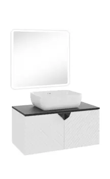 Мебель для ванной комнаты Runo Андора 85 см белый матовый, черный