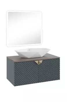 Мебель для ванной комнаты Runo Андора 85 см графит, дуб коньячный