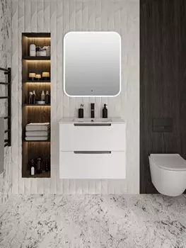 Мебель для ванной комнаты Runo Lina 70 см подвесная, белая